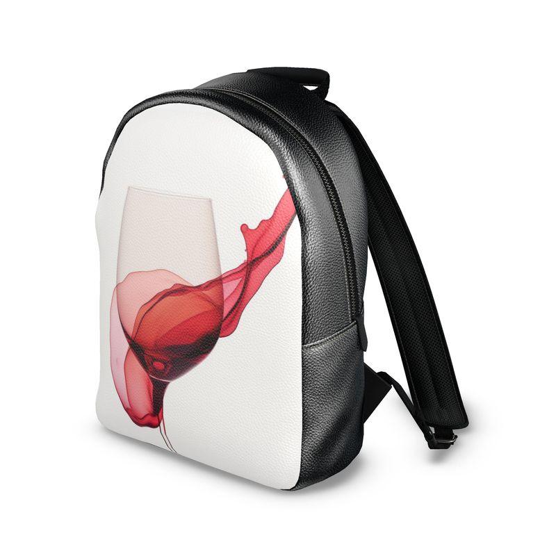 Refined Wine Glass Leather Backpack - Minimalist Elegance - SOMM DIGI