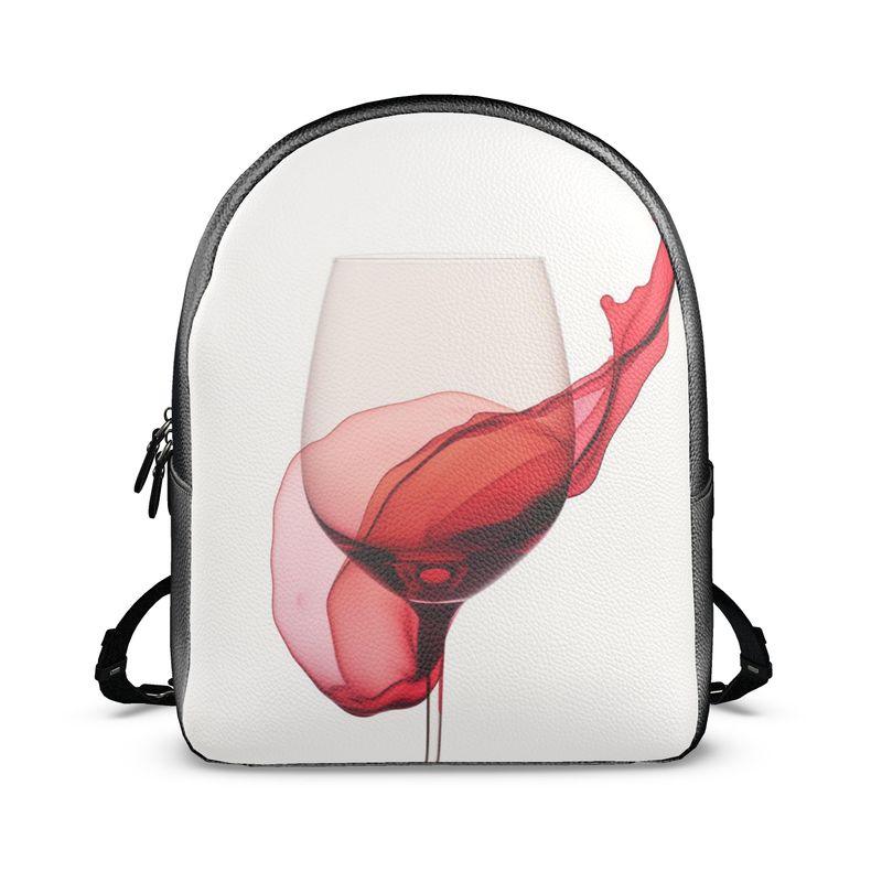Refined Wine Glass Leather Backpack - Minimalist Elegance - SOMM DIGI