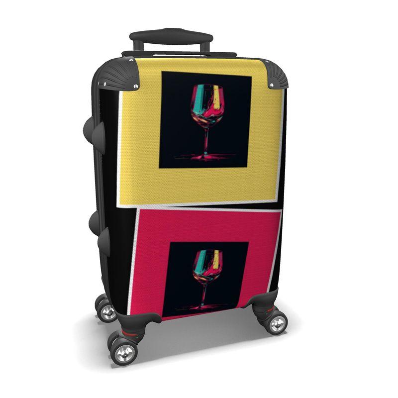 Abstract Vin Art Suitcase - Boldly Toasting to Travel - SOMM DIGI