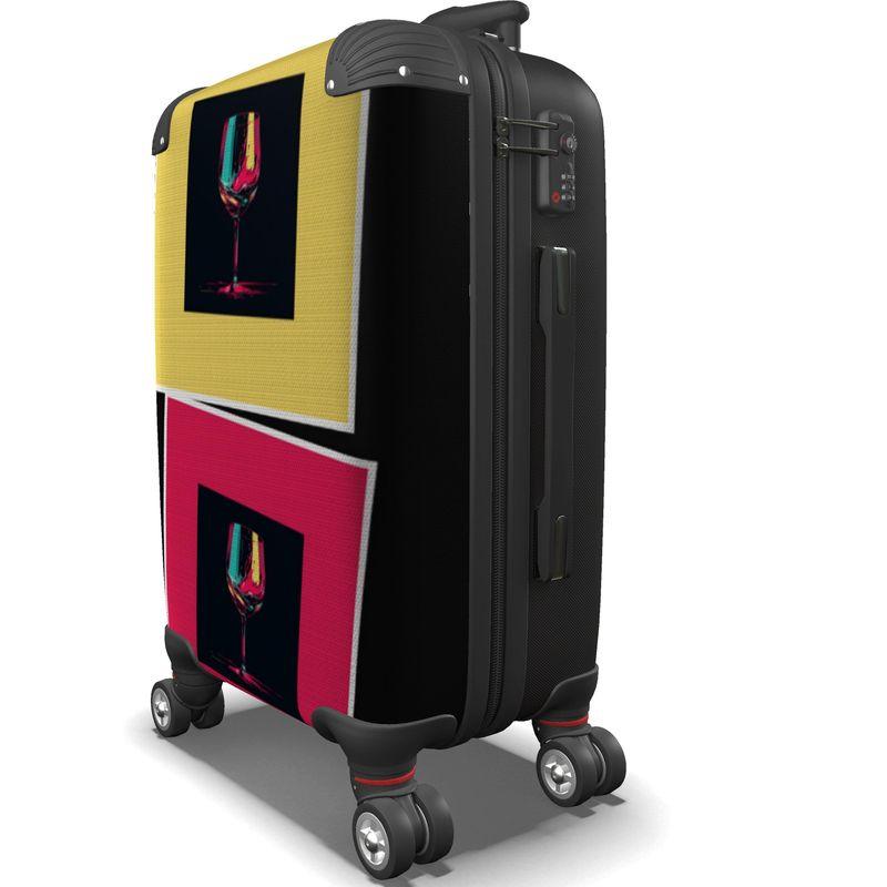 Abstract Vin Art Suitcase - Boldly Toasting to Travel - SOMM DIGI
