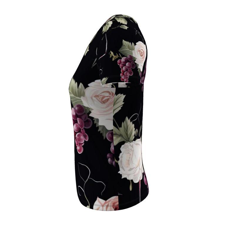 Blossom & Grape Jersey Tee - Ladies Scoop Neck T-Shirt - SOMM DIGI