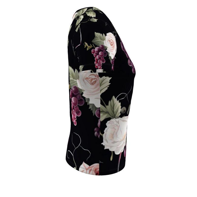Blossom & Grape Jersey Tee - Ladies Scoop Neck T-Shirt - SOMM DIGI