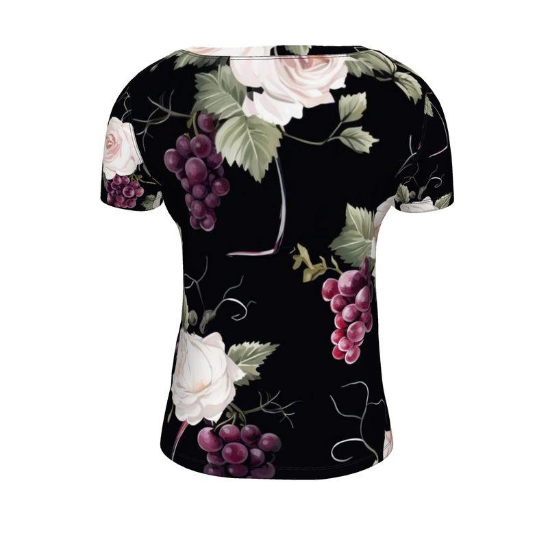 Blossom & Grape Jersey Tee - Ladies Scoop Neck T-Shirt - SOMM DIGI