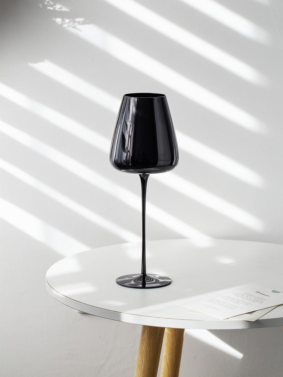Sophisticated Shadows: Decorative Black Crystal Glassware Set