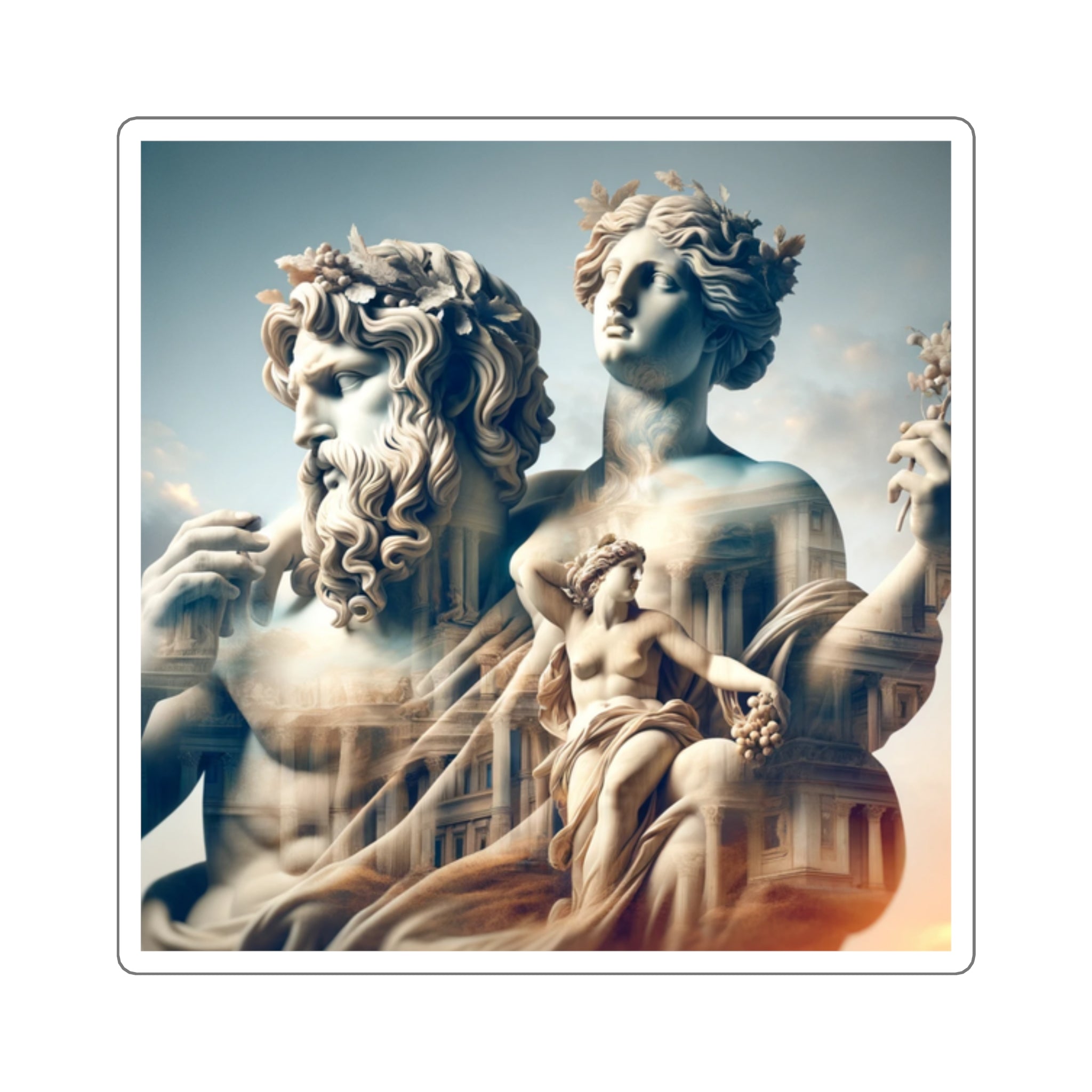 Mythos Elegance: Greek Pantheon Laptop Sticker
