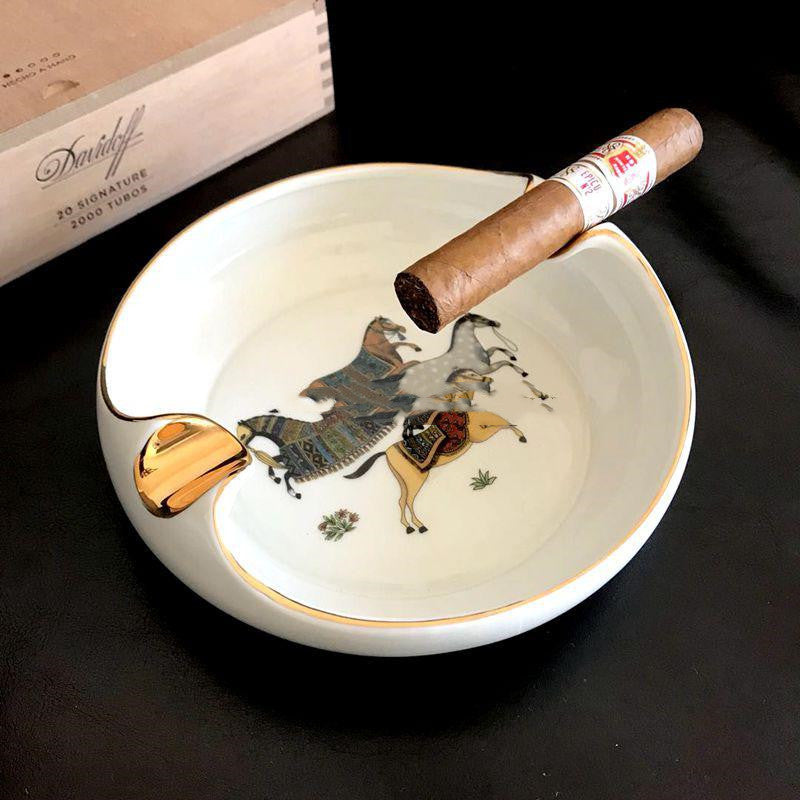 Bone Ceramic Cigar Ashtray