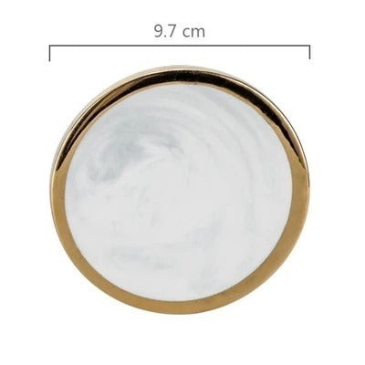 Handmade Ceramic Coffee & Drink Coaster with Gold Electroplating