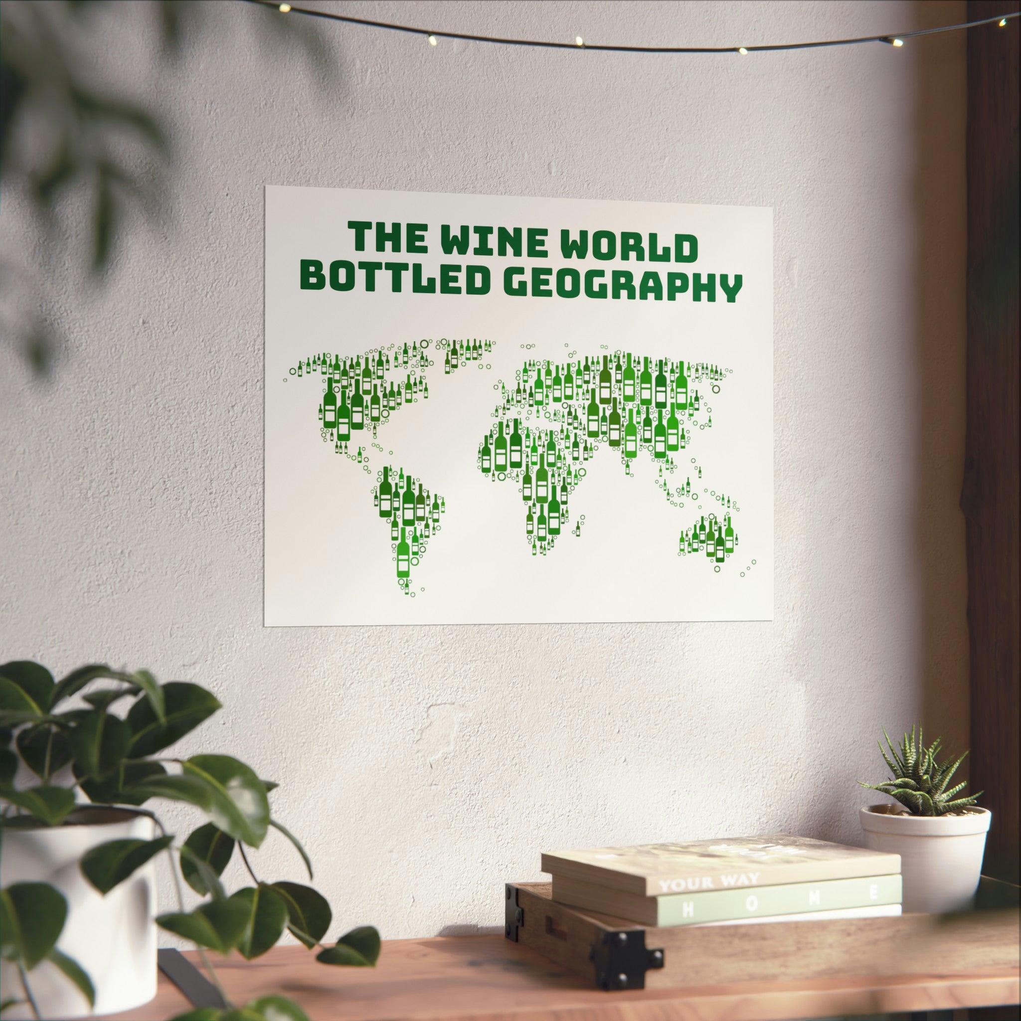 The Wine World: Bottled Geography - Matte Horizontal Posters - SOMM DIGI