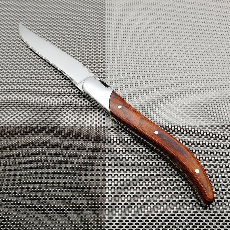 Modern Steak Knife with Wooden Handle