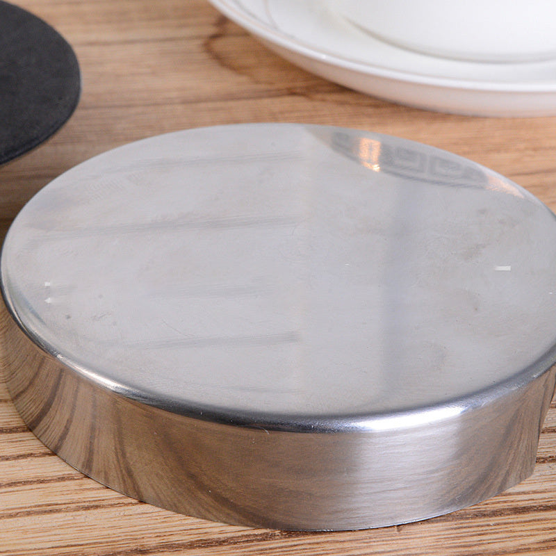 Round Stainless Steel Wine Bottle Coasters - Set of 6 | Premium Quality