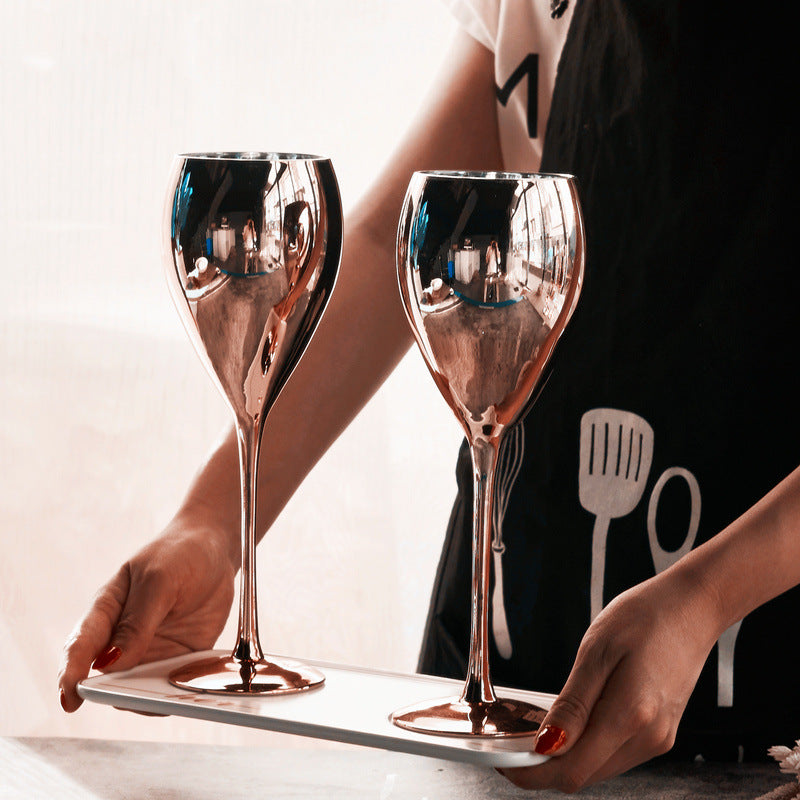 Luxurious Sipping: Rose Gold Crystal Goblet for the Discerning Wine Lover