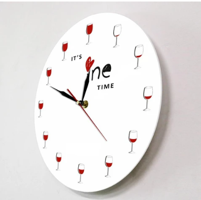 Wine Glass Time Wall Clock Wine Glass Empty And Full Representative Scale Clock