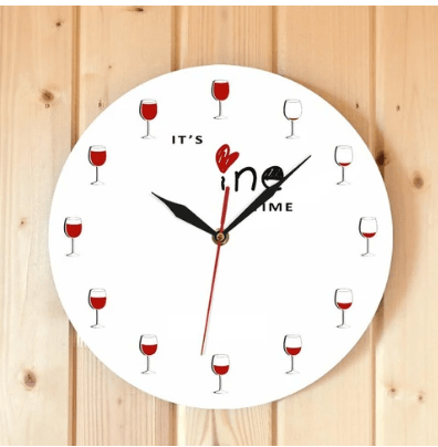 Wine Glass Time Wall Clock Wine Glass Empty And Full Representative Scale Clock