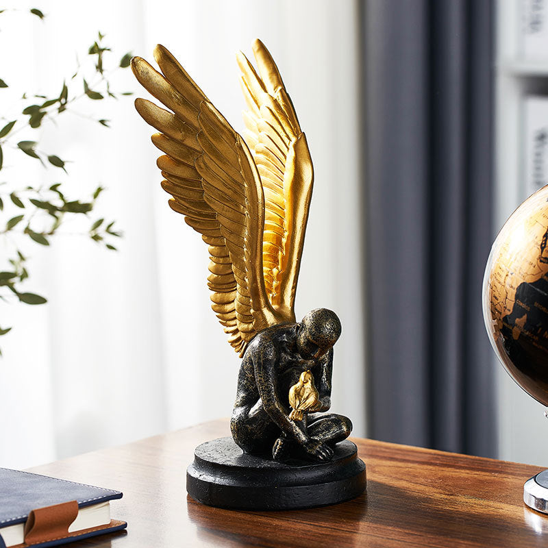 Angelic Reflections" Resin Art Statue