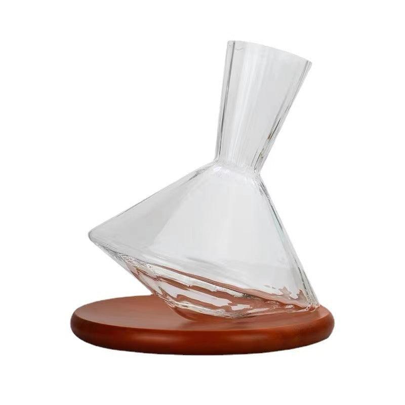 Modern Simplicity Crystal Wine Decanter with Wood Pad – Perfect for Fine Wine - SOMM DIGI