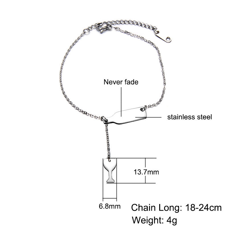 Stainless steel wine glass bracelet