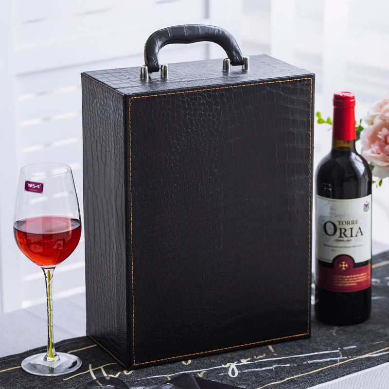 Household Portable Wine Glass Leather Box