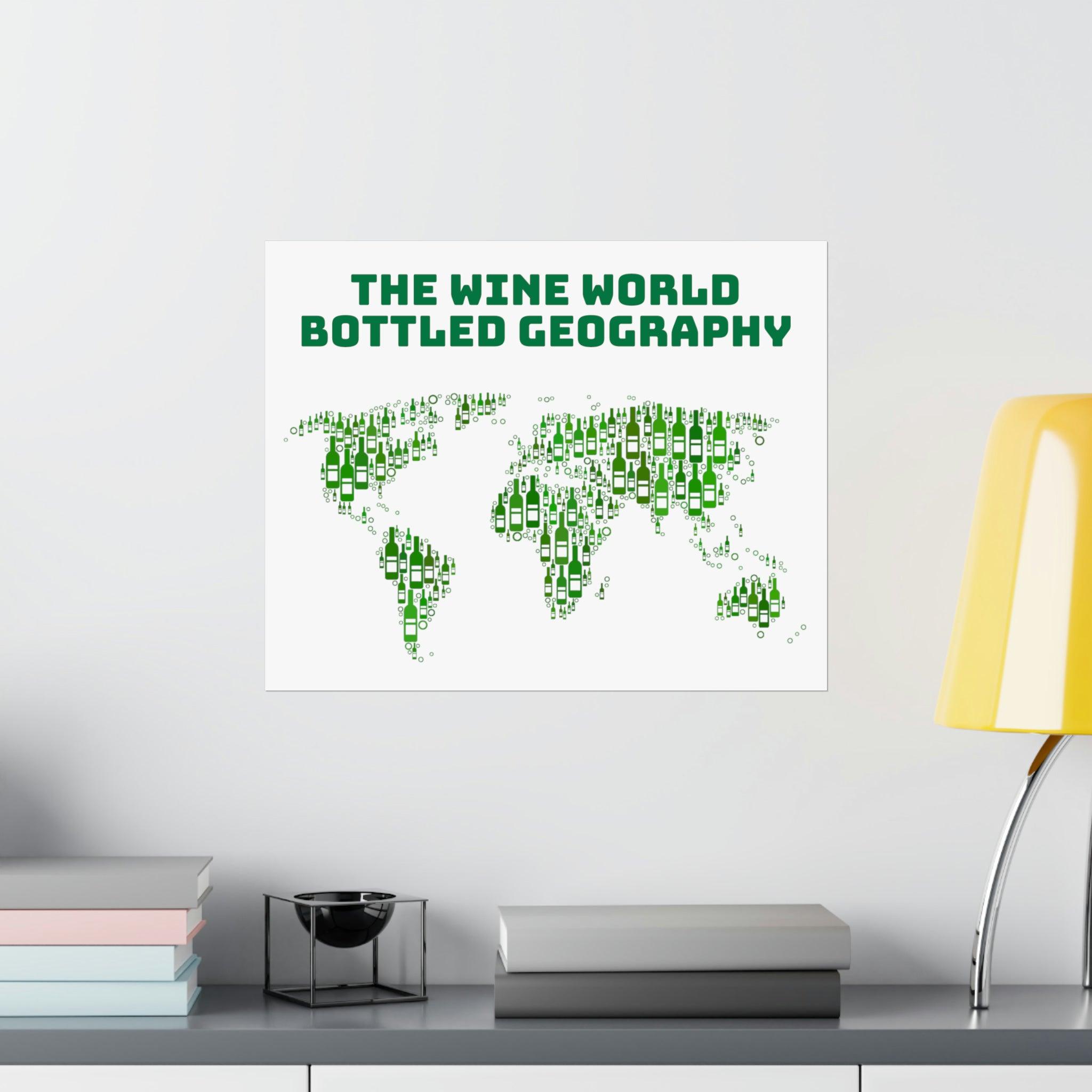 The Wine World: Bottled Geography - Matte Horizontal Posters - SOMM DIGI