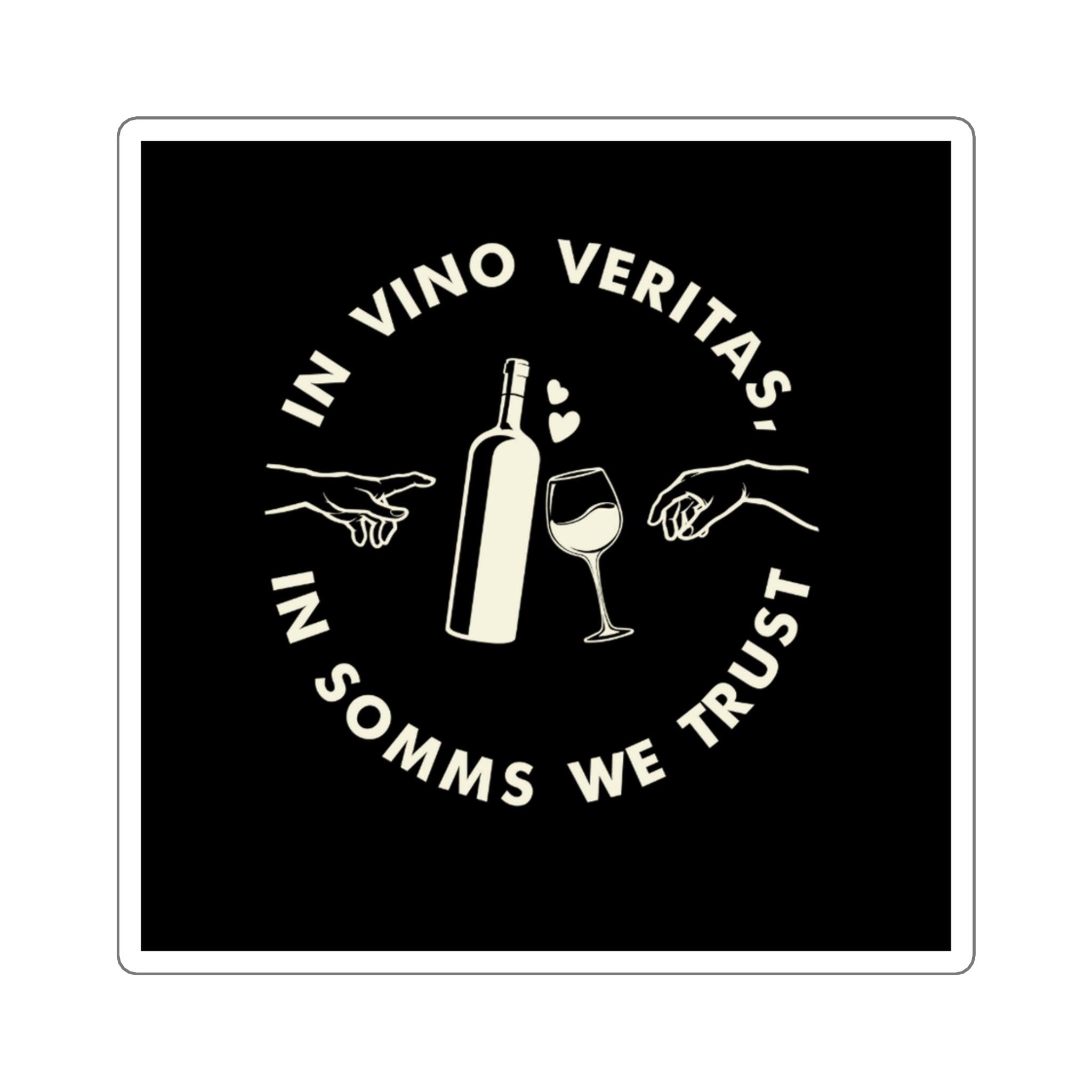 In Vino Veritas Square Stickers - SOMM DIGI