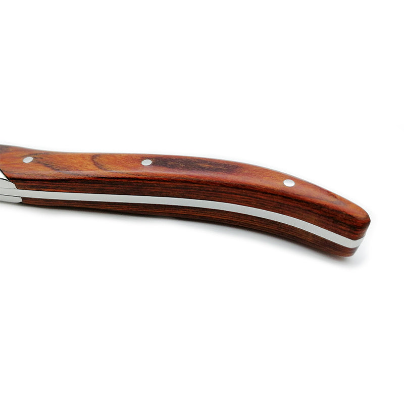 Modern Steak Knife with Wooden Handle - Precision Cutting for Steaks