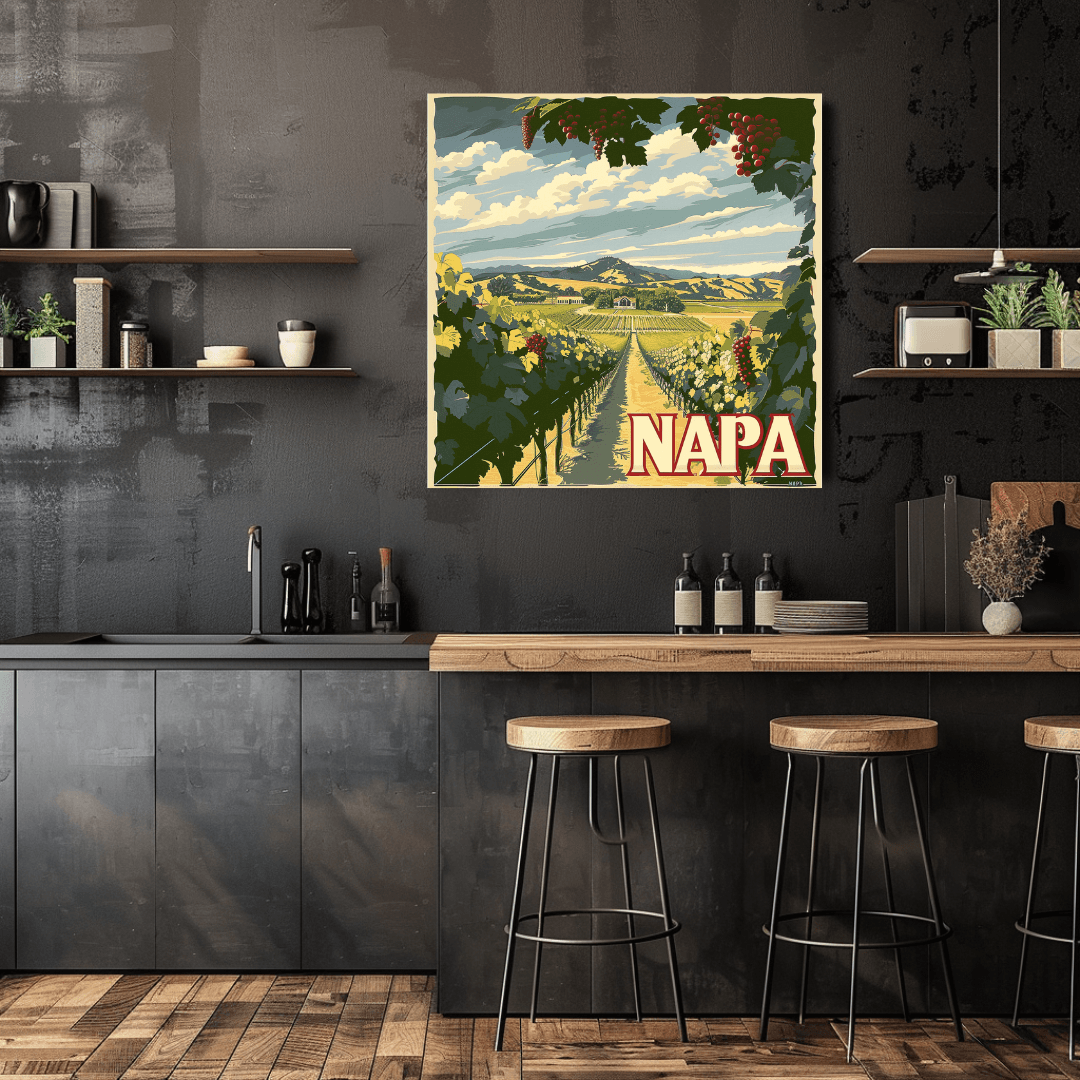 canvas wine wall art napa wine region