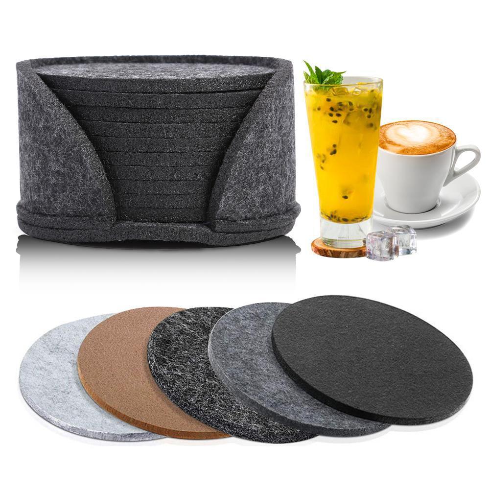 Felt Water Absorbent Coaster Suit Coffee Cup Mat Heat Insulation Non-slip