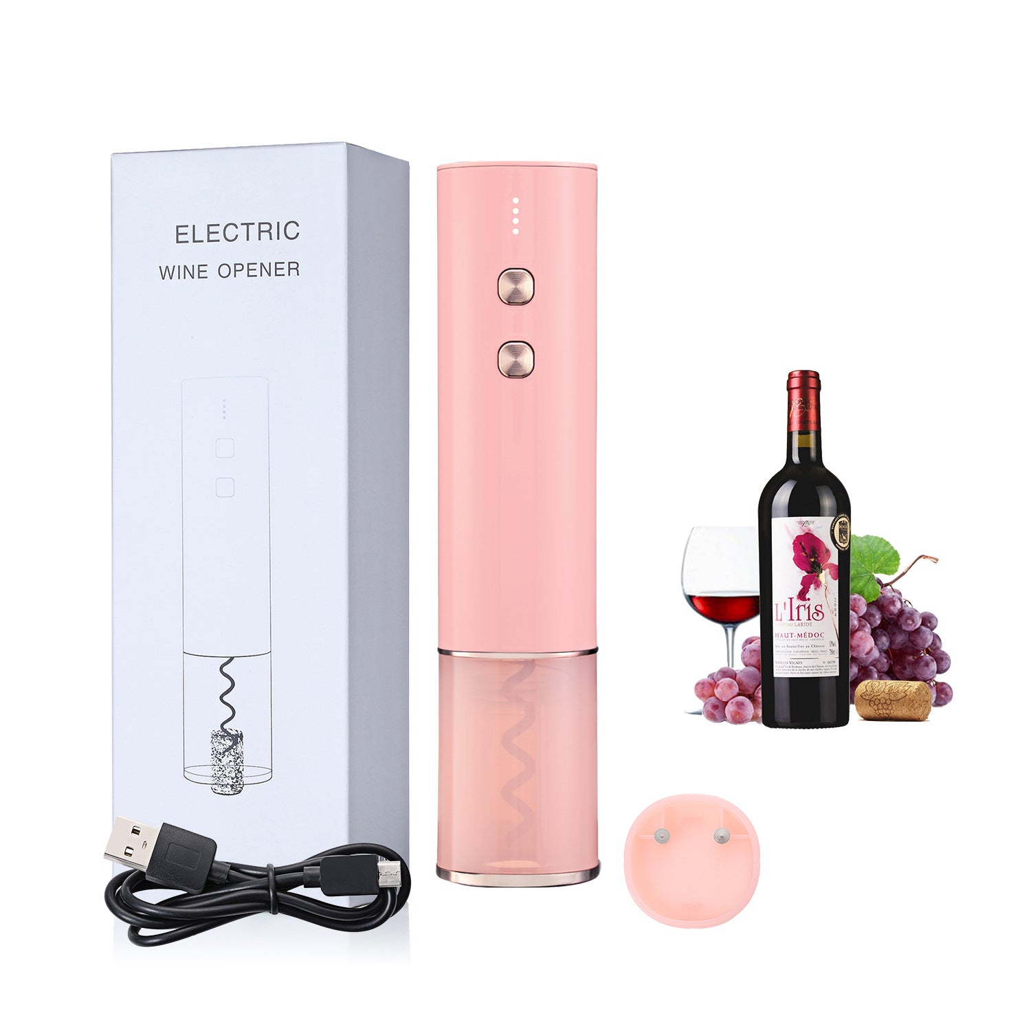 Stainless Steel Wine Electric Bottle Opener Creative Rechargeable
