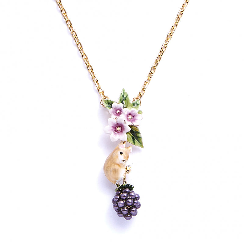 Whimsical Vine: Floral & Grape Cluster Necklace