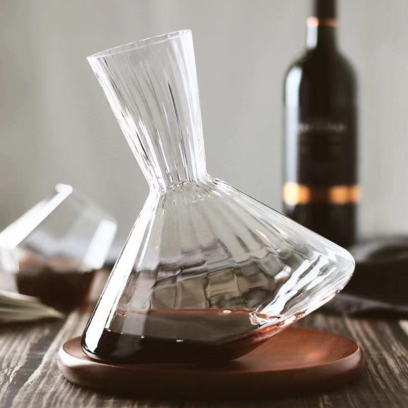 Modern Simplicity Crystal Wine Decanter with Wood Pad – Perfect for Fine Wine - SOMM DIGI