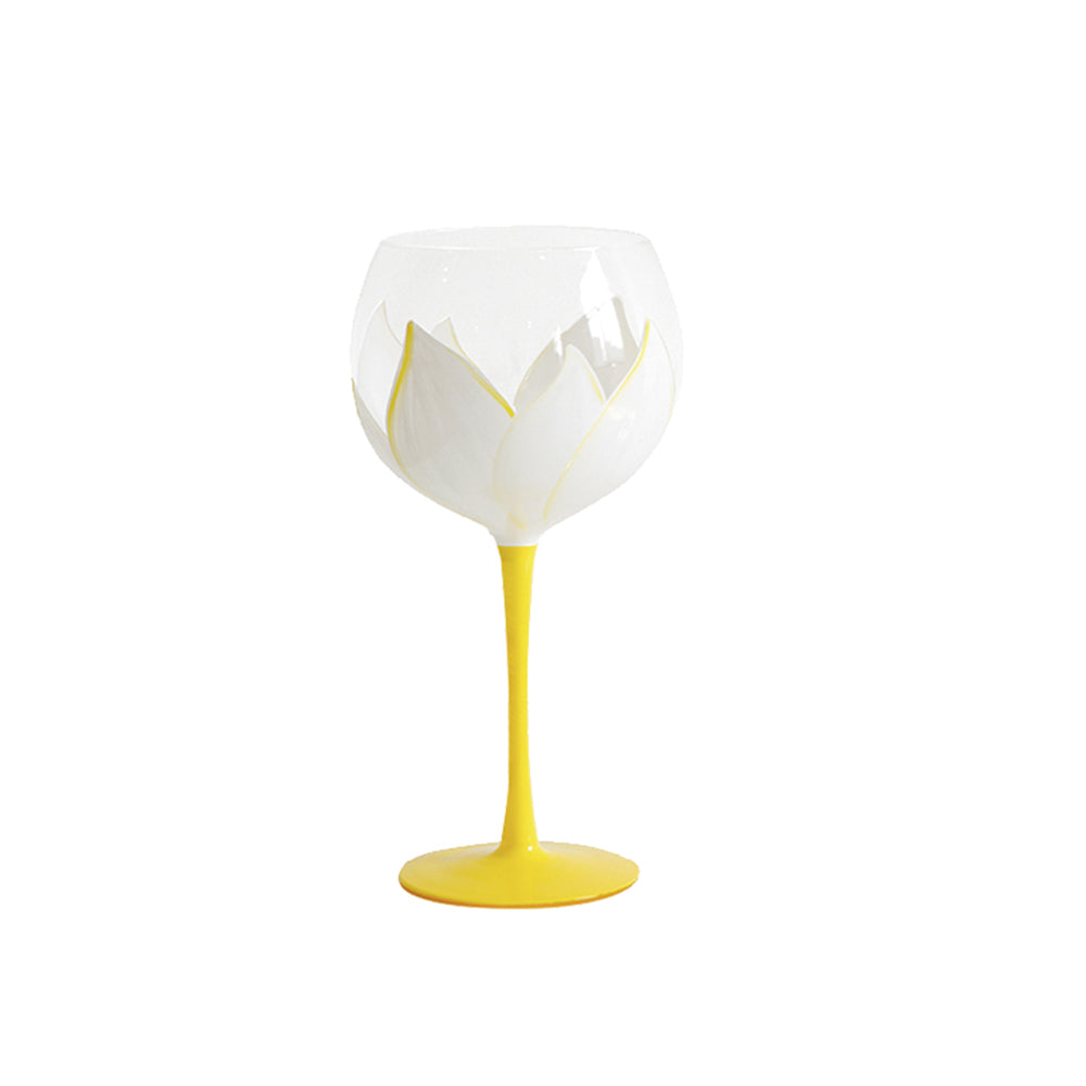 Sun-Kissed Sips: Hand-Painted Tulip Wine Glasses