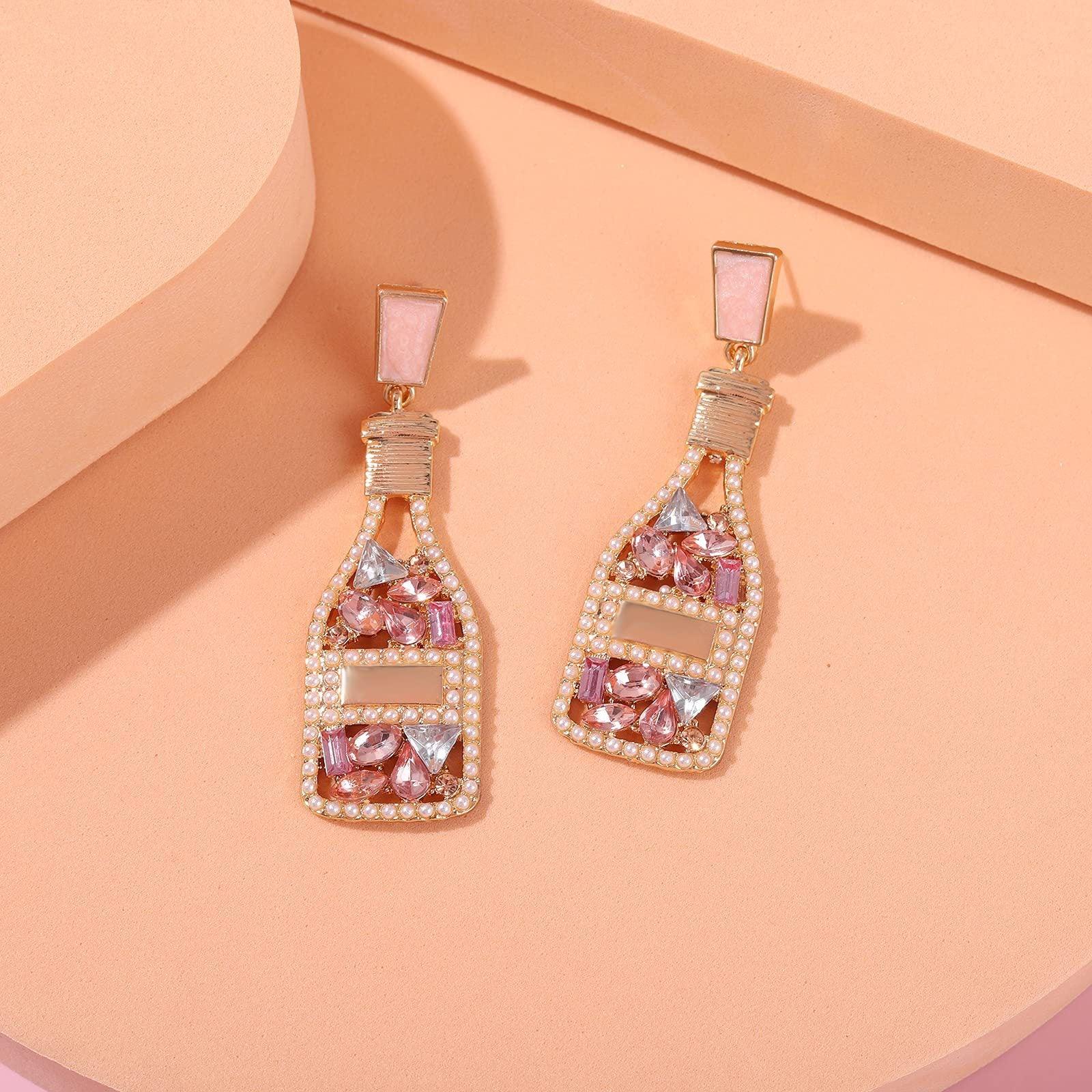 rose wine earrings