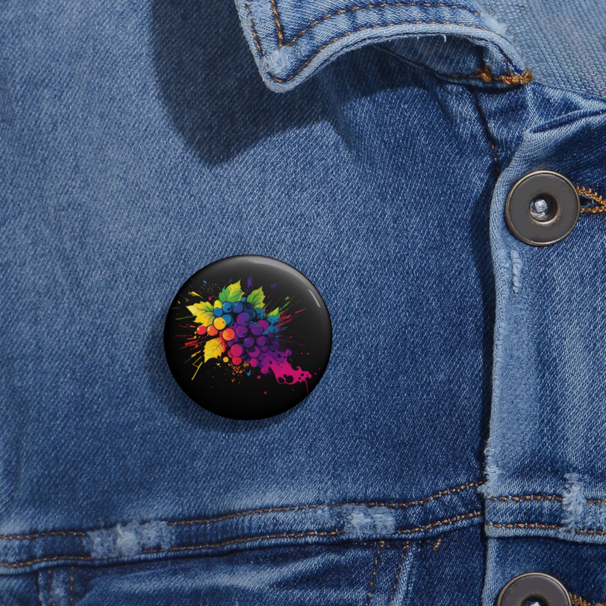 Pop Art Grape Pin Buttons