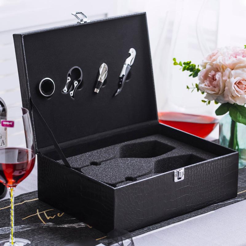 Household Portable Wine Glass Leather Box