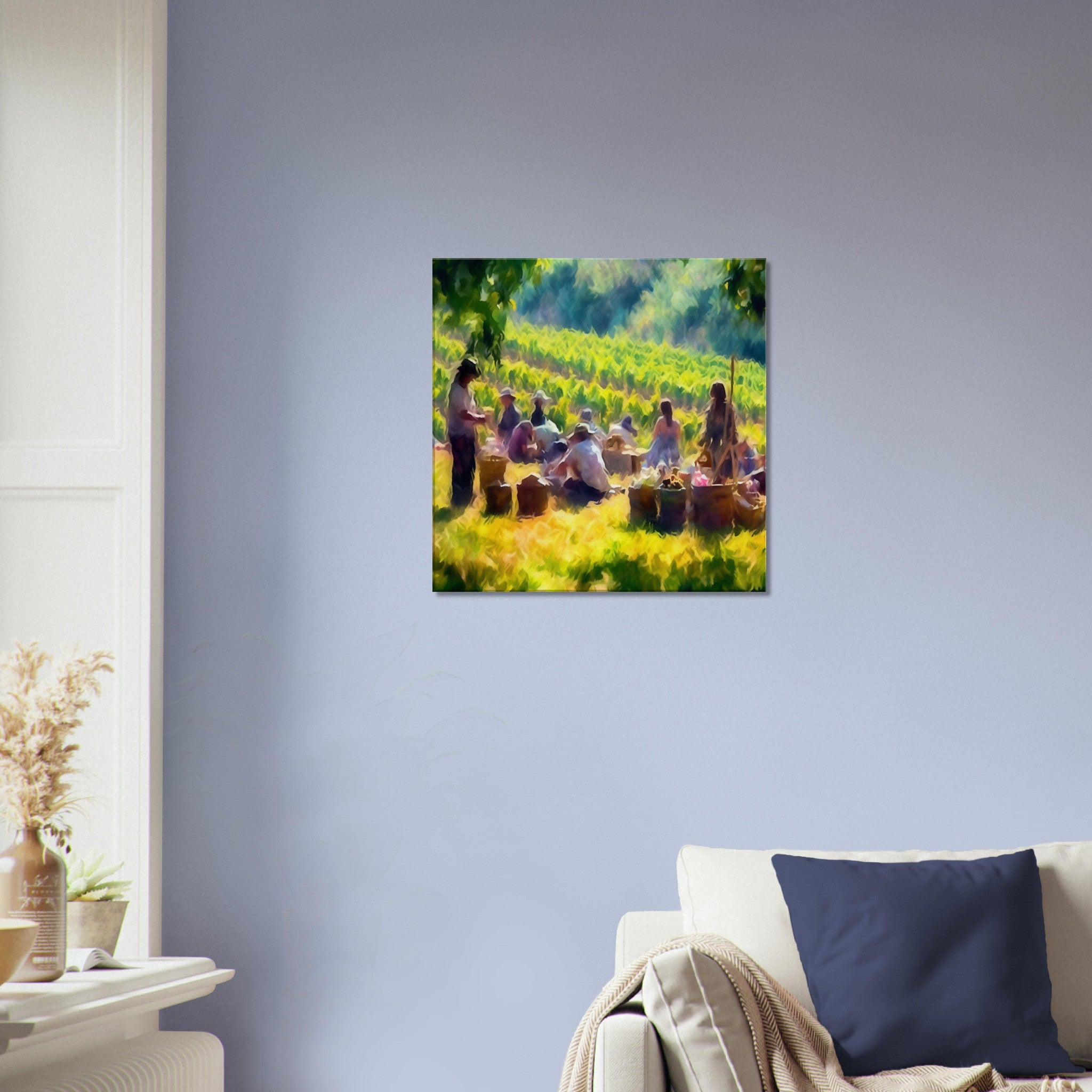 Impressionist Vineyard Picnic Canvas - A Moment Captured in Time