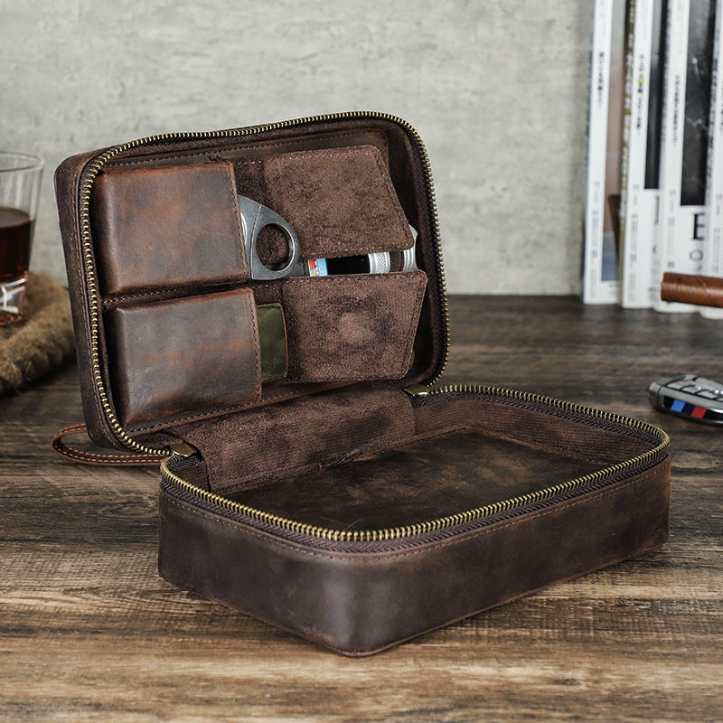 Travel Leather Cigar Box