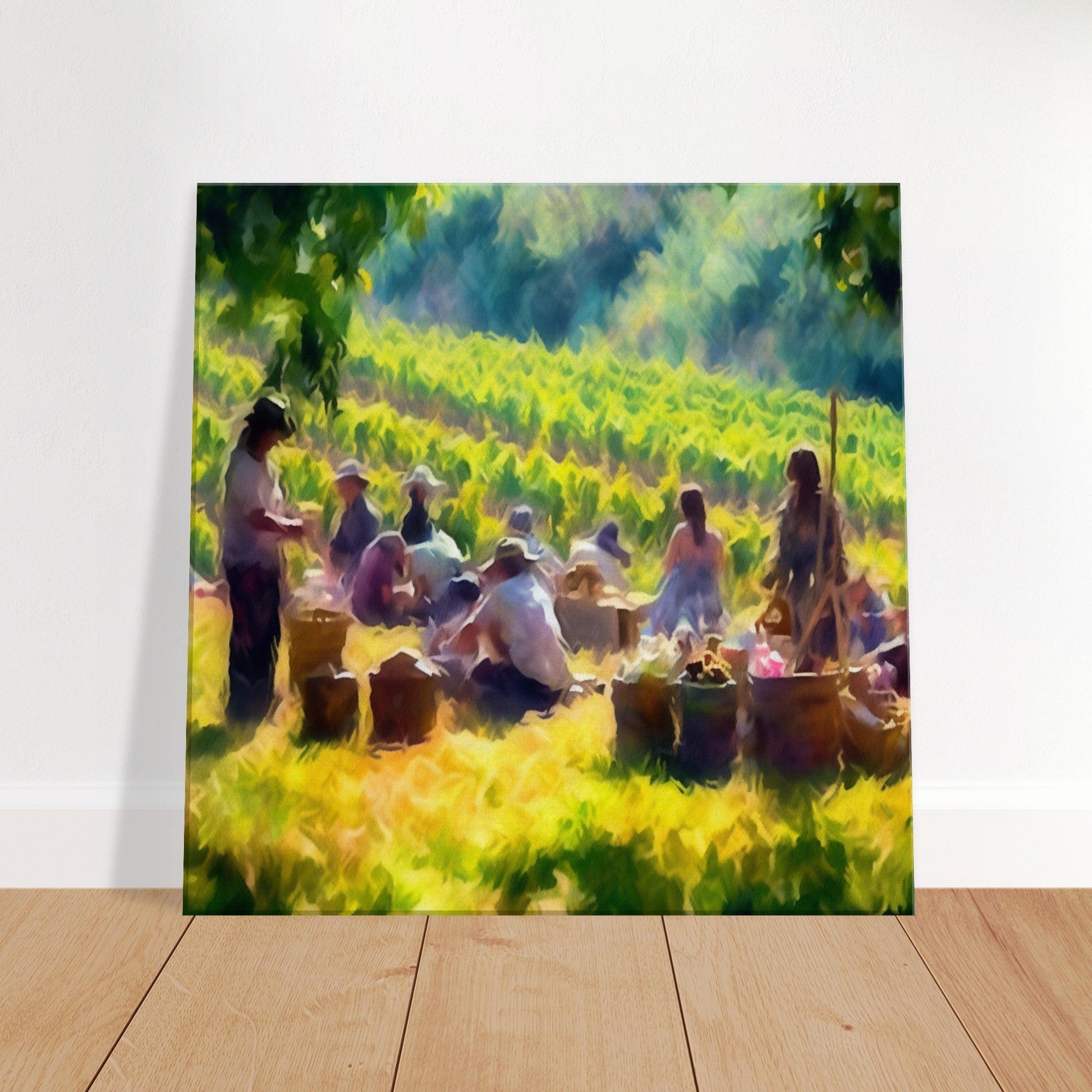 Impressionist Vineyard Picnic Canvas - A Moment Captured in Time