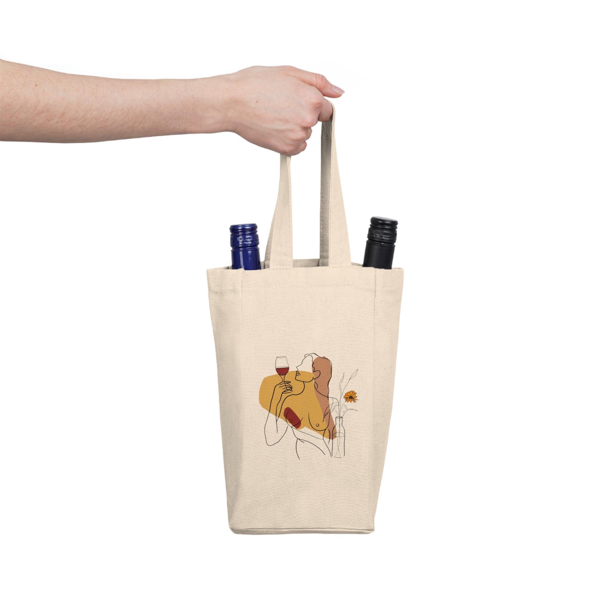 2 bottle wine tote bag