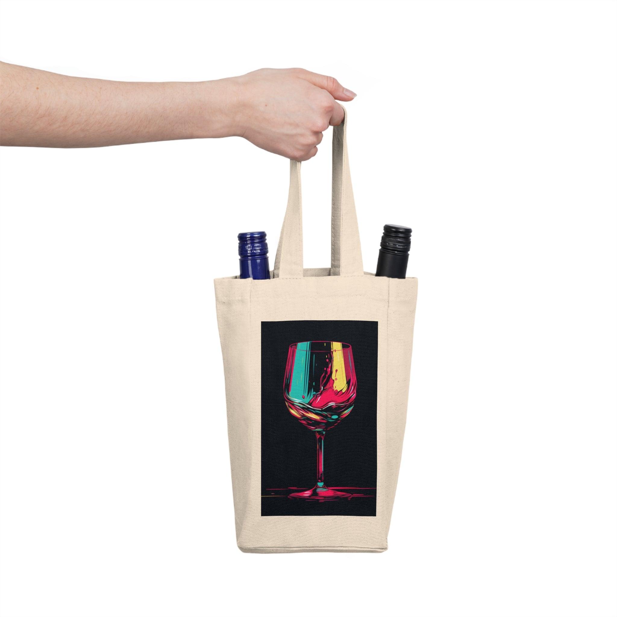 2 bottle wine tote bag
