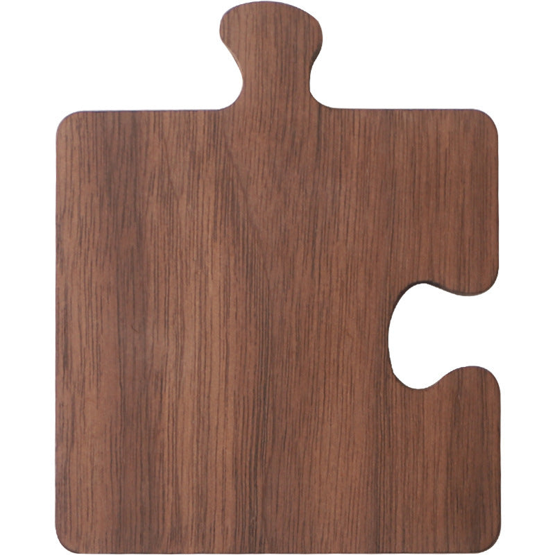 Irregular Shaped Walnut Wood Jigsaw Coaster | Solid Wood Teacup Mat