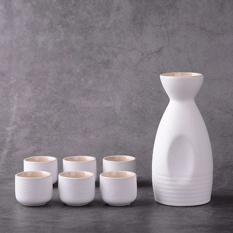 Vintage Ceramic Sake Pot Cups Set Korea Style Flasks Home Kitchen Office Flagon Liquor Cup Drinkware Creative Gifts