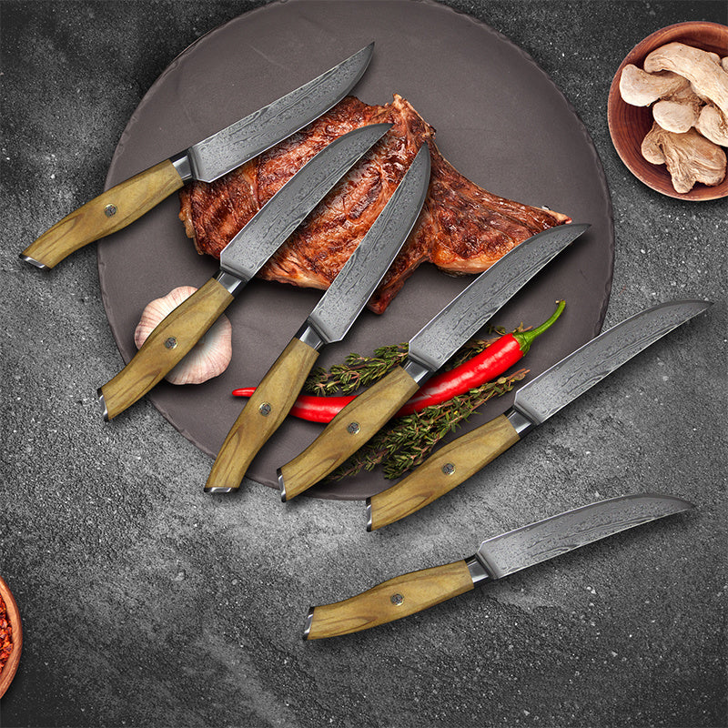 Damascus Steak Knife Stainless Steel Western Food Knife