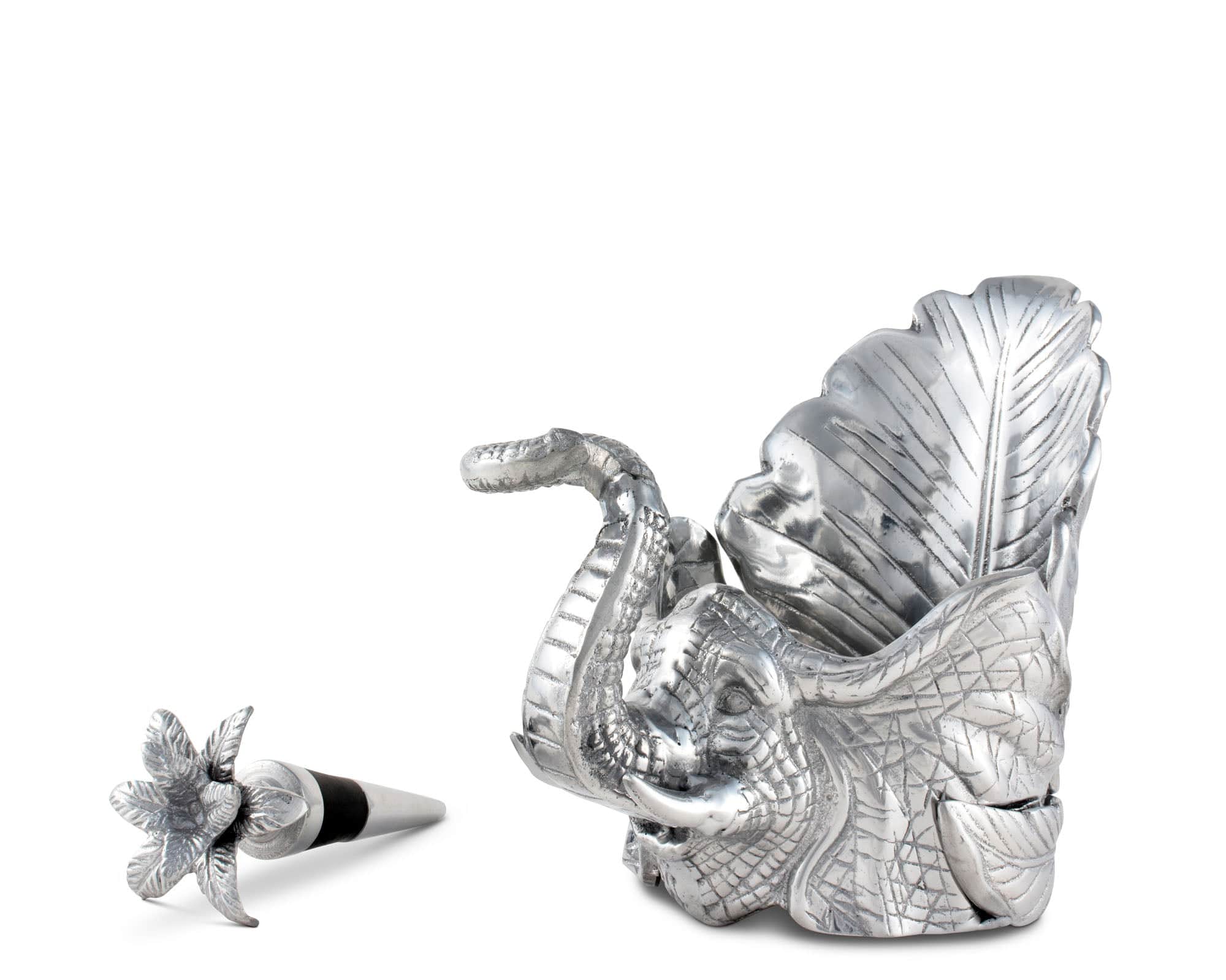 Elephant Wine Coaster and Stopper Set