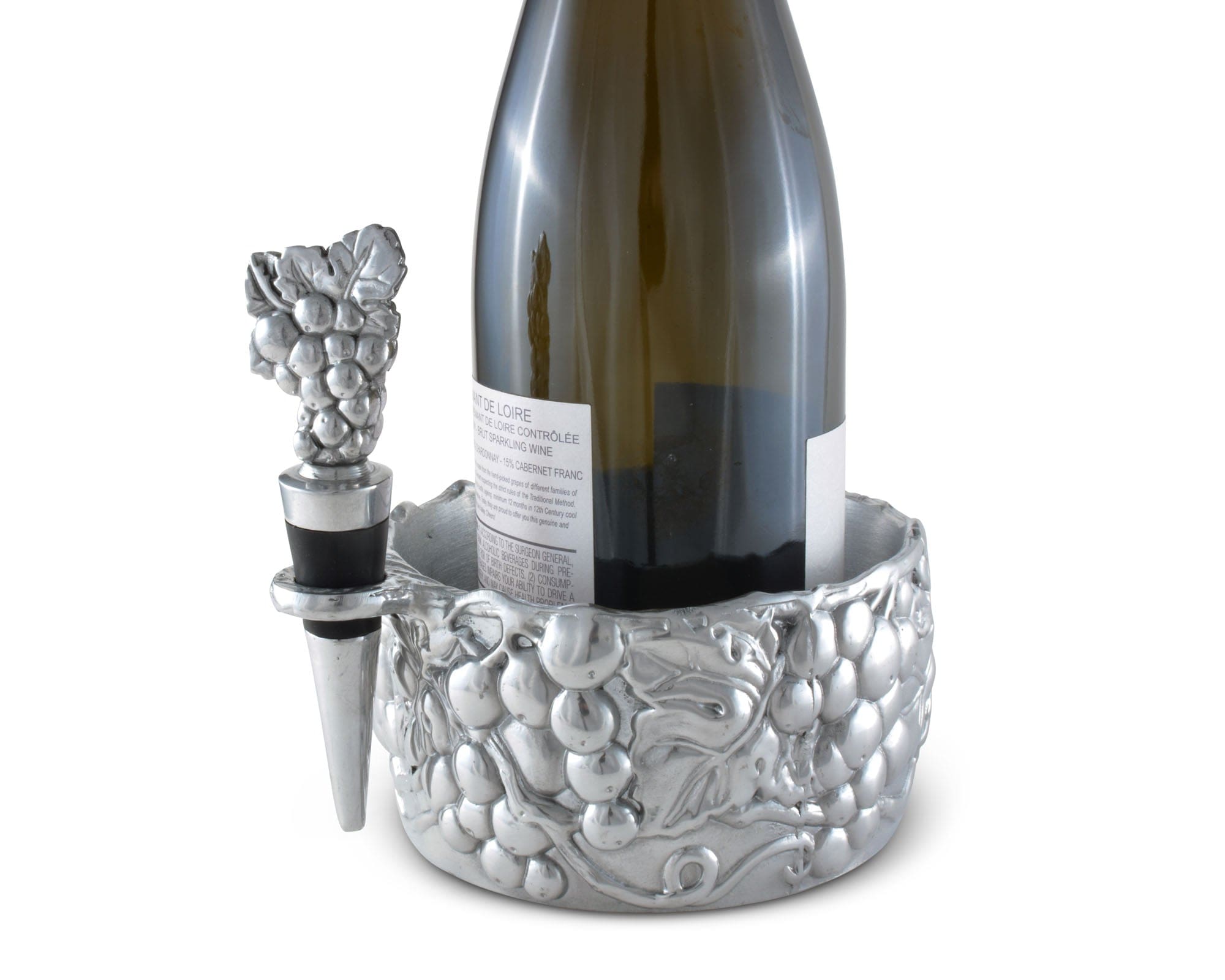 Grape Wine Caddy and Stopper Set