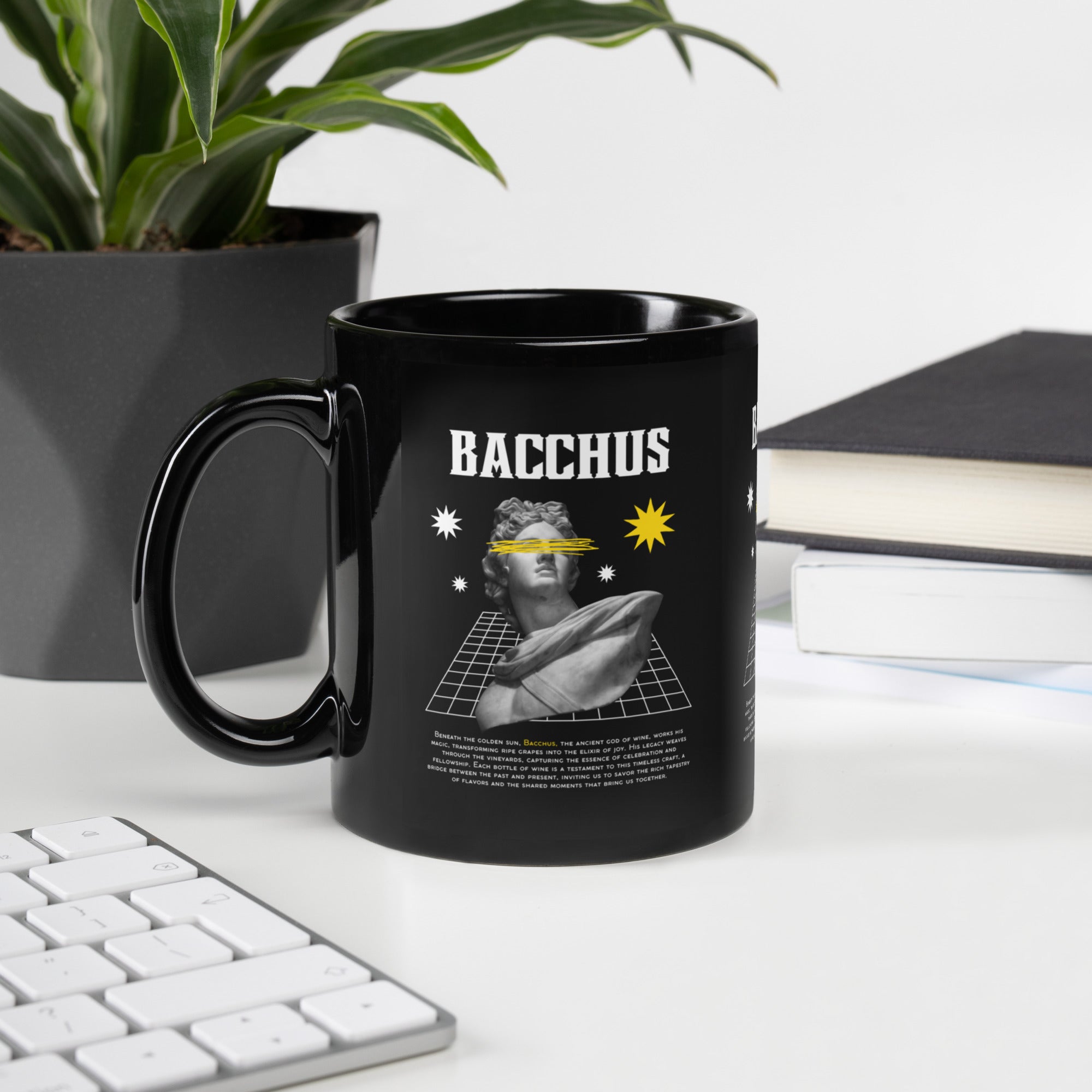 Bacchus Black Glossy Mug