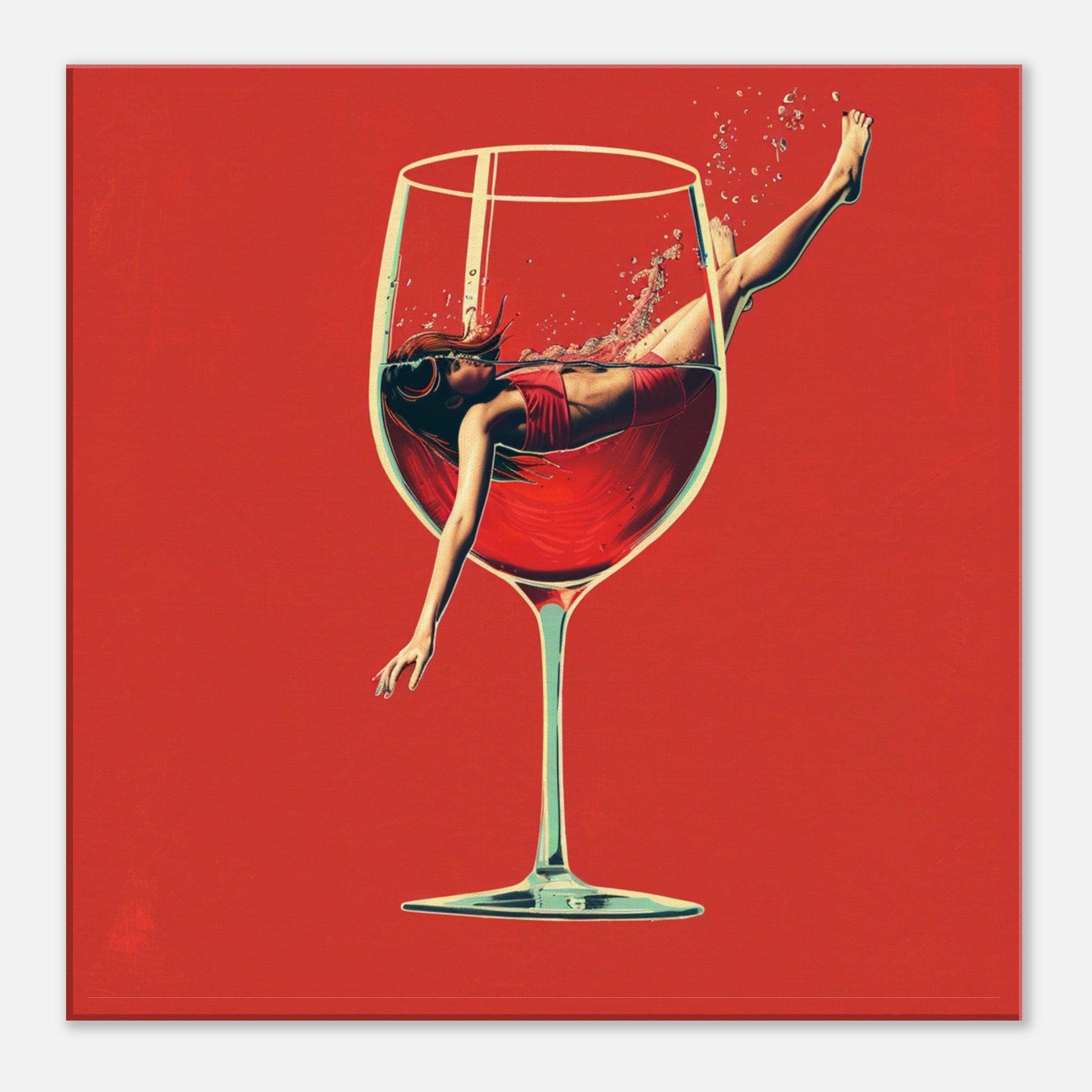 wall art canvas red wine women perfect for kitchen design 