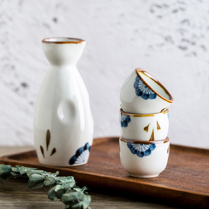 Botanical Sip: Traditional Painted Sake Set
