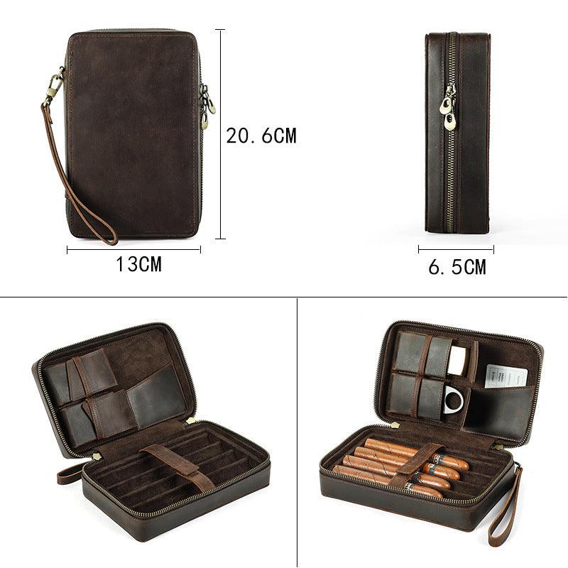 The Gentleman's Travel Companion: Luxurious Leather Cigar Case - SOMM DIGI