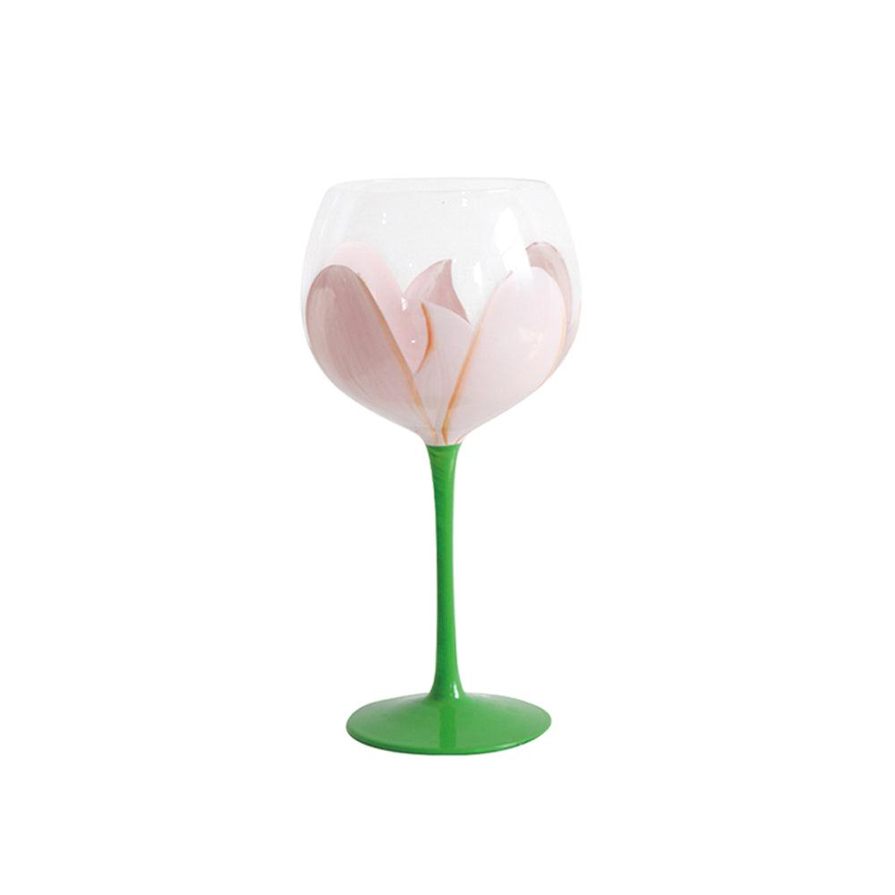 Spring Bloom Hand-Painted Decorative Wine Glasses