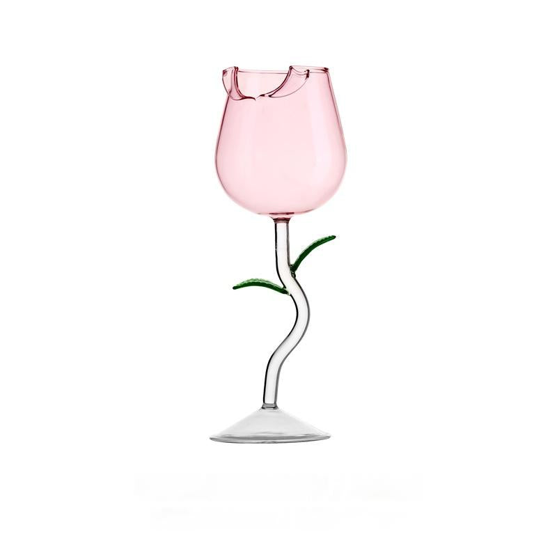 Creative Roses Red High-end Entry Lux Wine Glass Goblet Set