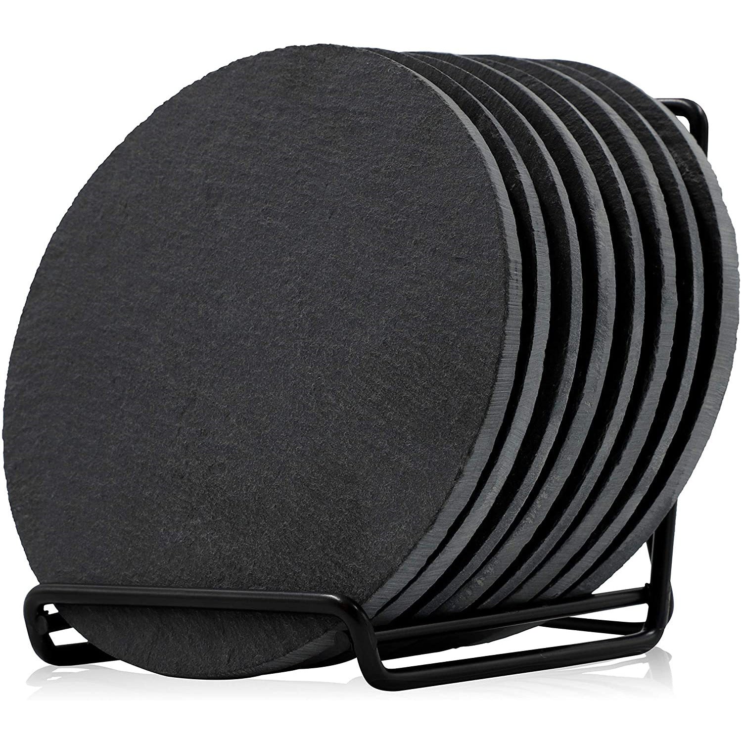 Natural And Simple Bluestone Black Slate Coaster With 8 Pieces